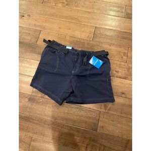 Columbia Womens Outdoor Shorts Navy Blue Belted Cargo Casual Size Medium
